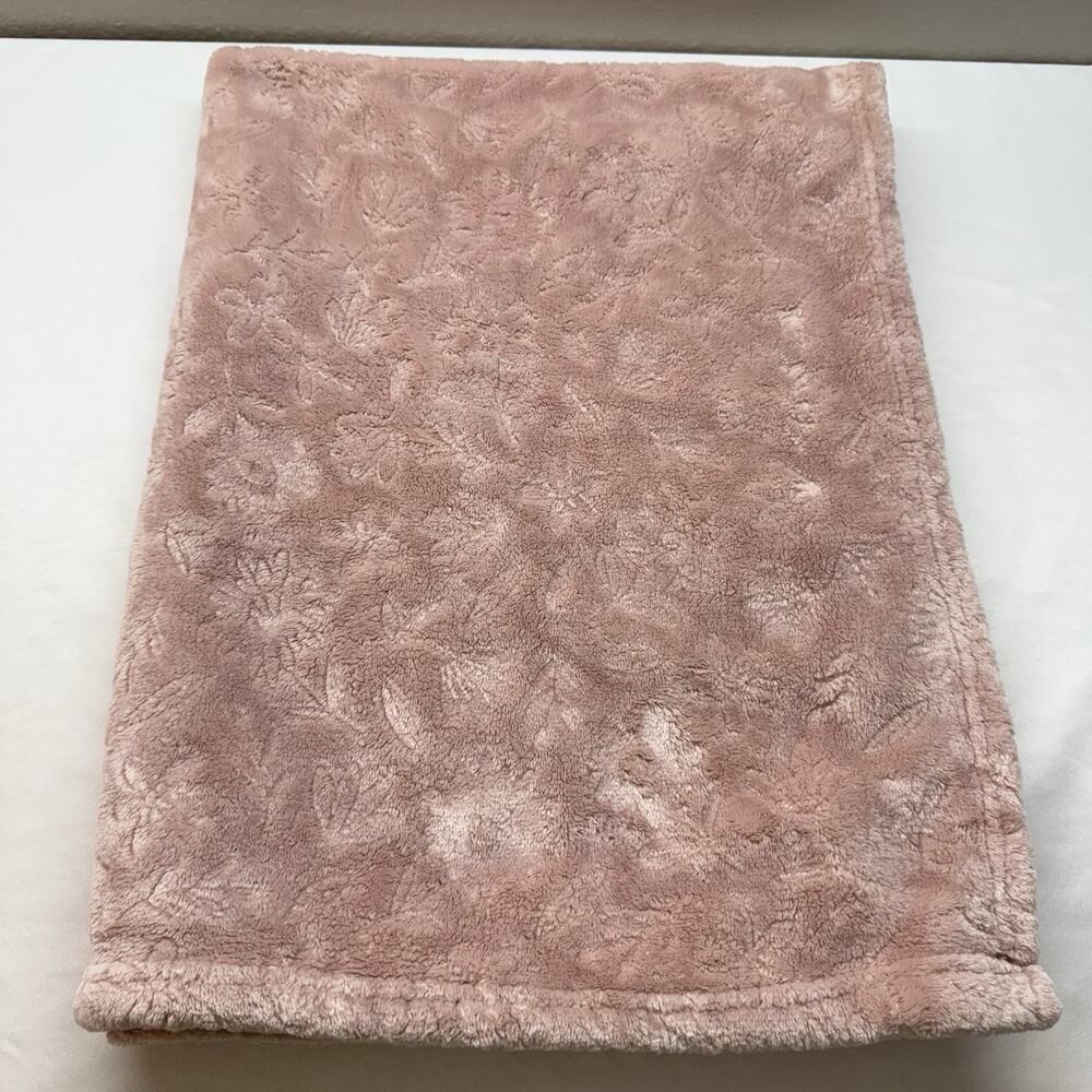 SL Home Fashions Baby Security Blanket Pink Embossed Flowers Floral Oeko Tex